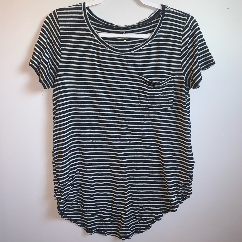 Hollister striped flowy t-shirt.